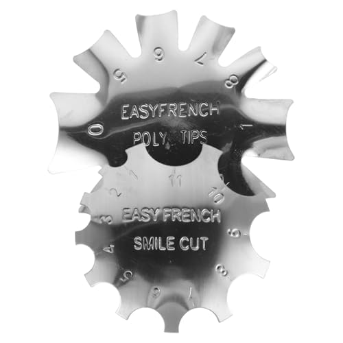 Hemobllo Strumento Per Unghie Francesi in Acciaio Robusto Stencil Punta Francese 2 Pezzi, Sagoma Manicure Francese Compatta Per Uso Professionale e Salone Nail Art