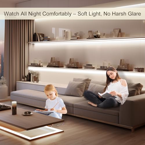 Image of ZSLAIFU Battery Powered LED Strip Lights, 2Pack 3.3FT COB LED Light Strip, Battery Operated LED Lights, White LED Strip Lights Battery Powered for Closet, Cabinet, Shelf, Kitchen, DIY Lighting
