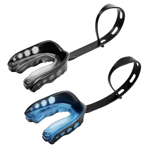 SGSCFG 2 Pezzi di Protezione della Bocca, Protezione da Bocca Sportiva, Protezione da Denti Sportivi, Cintura Protettiva, Protezione Orale, Protezione della Boxe (Nero, Blu).