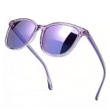 SIPHEW Mirrored Polarized Sunglasses for Women - Designer Oversized Square Beach Eyewear w UV400 Protection