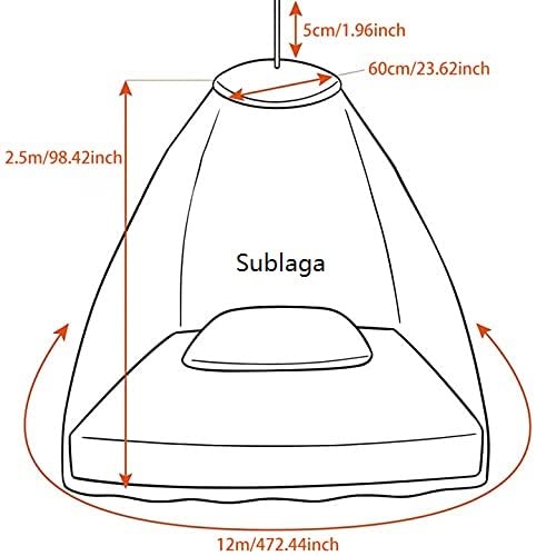Sublaga Mosquito Net For Bed, Large White Bed Canopy For Girls, Hanging Bed Net, Ideal For Bedroom Decorative, Travel With Storage Bag (Round) #TOP1