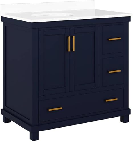 DHP Sunnybrooke 36 Inch Bathroom Vanity with Sink, 36", Navy