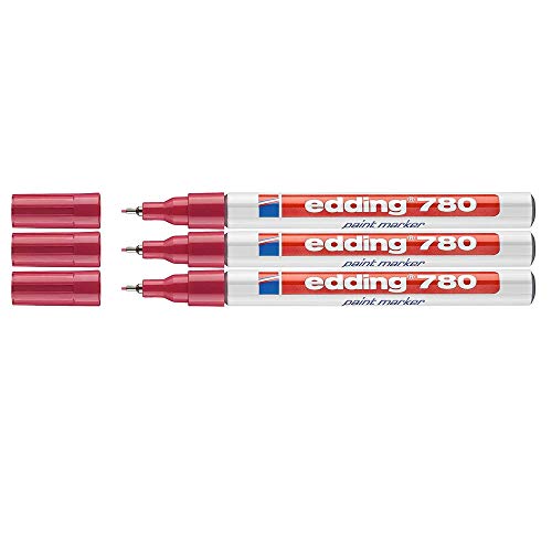 Marqueur peinture Edding 780 rouge pointe fine 0,8mm lot de 3