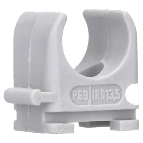 100 Stück M16 Rohr-Klemmschellen PP Kunststoff M16-M50 16mm bis 50mm für Stangenrohr Isorohr Leerrohr anreihbar zum Festschrauben Grau Voxura