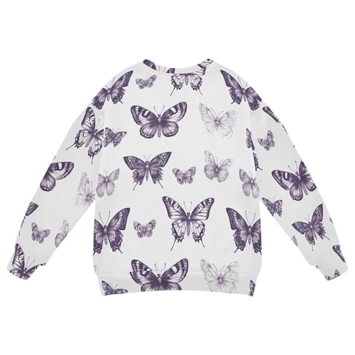 JUNZAN Chic Lavender White Little Girls Pullover Hoodie Fleece Tops Clothing Shirts Party 4T2