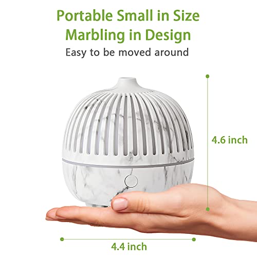 Small Essential Oil Diffusers, Aroma Diffuser For Essential Oils，Mini Diffusers Ultrasonic Humidifier 180Ml White Marble 2 Mist Modes 7 Colors Auto-Off Usb Cord Fragrance Diffuser For Home Room Office #TOP1