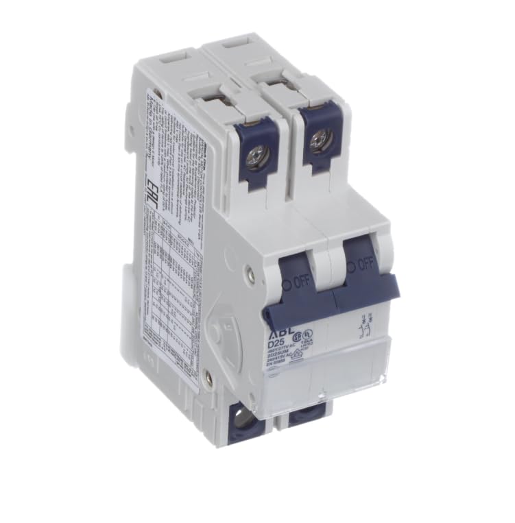 2D25UM, Circuit Breaker; Thermal Magnetic; Handle; 25A; 2 P; D Trip; V-EA Series