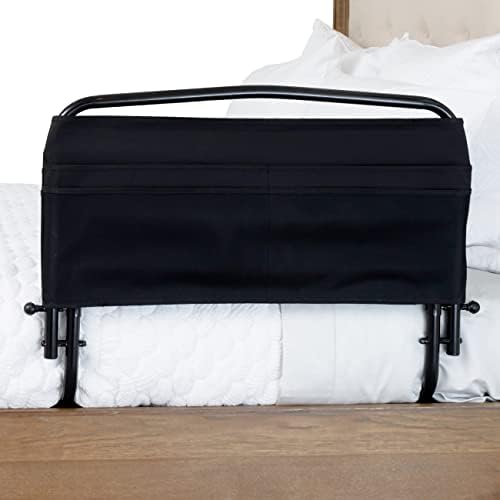 Stander 30" Safety Bed Rail with Padded Pouch, Folding Bedside Safety Guard Rail for Adults, Seniors, and Elderly, Under Mattress Bed Safety Handle for Home, Fits Most King, Queen, Full, and Twin Beds
