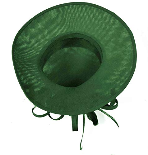 Chapeau bibi à large bord d'exception en vert émeraude et finitions or moutarde - 2