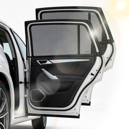 Protector Solar Coche Bebé, 2 Piezas Parasoles Universales para Ventanas de Coche, Elásticos y Transpirables, Protección UV, Aptos para la Mayoría de Vehículos