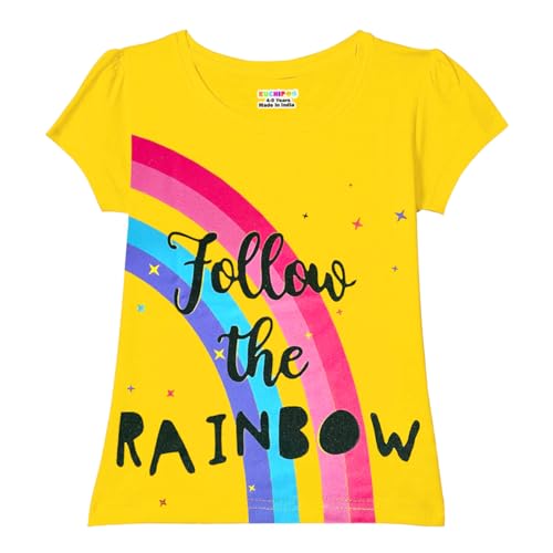 Image of Kuchipoo Girls Half Sleeves Regular Fit Cotton T-Shirt