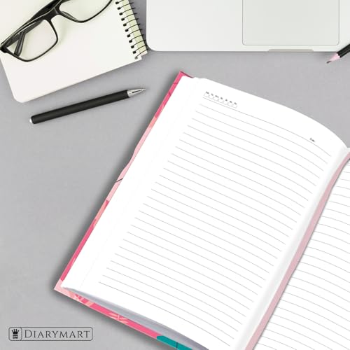 Image of Hard Bound Notebook for Girls & Women | A5 Ruled Journal | 192 Pages | 80 GSM Premium Paper | Designer Laminated Cover | Ribbon Bookmark | Notebook for School, College, Office, Journaling & Note Taking (DM4011)