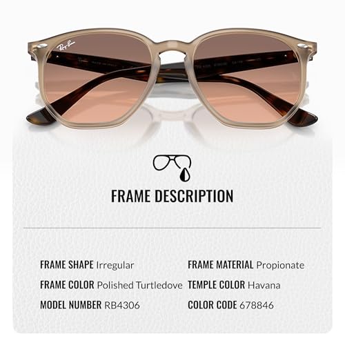 Image of Ray-Ban RB4306 Square-Round Shaped Sunglasses for Men & Women with Official RAYBAN Eyewear Kit