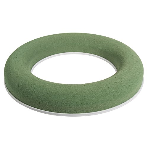 Rayher Naß-Steckform Ring 25 cm ø grün Steckring für Frischblumen Nass-Steckschaum für Blumengestecke zur Hochzeit Taufe Geburtstag Adventskranz Steckring 30206000