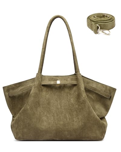Image of Makukke Tote Bag for Women, Faux Suede Bag Women's Handbags, Shoulder Crossbody Bag for Daily Commute & Casual Use (Green)