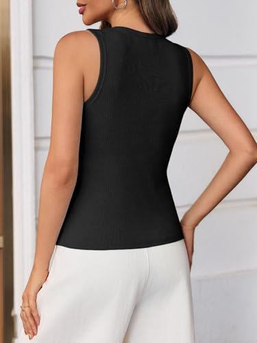 Cicy Bell Womens Button Down Tank Tops Summer Sleeveless Vest Tops Trendy Ribbed Fitted Going Out Shirts4