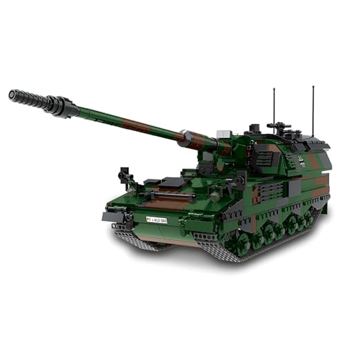 Ebortsin Technik Panzer Bausteine Modell WW2 Panzer Klemmbausteine Militär Spielzeug PZH-2000 Panzers Bausteine Modellbausatz Geschenk für Erwachsene und Kinder 1345 Teile