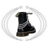Grevosea 2 PCS Boot Charms, Goth Shoe Charms Boot Chains for Women Shoe Accessories Punk Decoration for Boot Sneaker Bag Handbags Purse Pants Car Keychain (Silver)