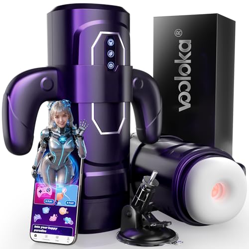 Vooloka Male Masturbator Sex Toys for Men AI Sync Game-Cup with 6 Thrusting 3 Sucking 9 Vibrating 300g Soft Silicone Sleeve Hands-Free Suction Base Masterubaters Sex Toyscouples for Man Stroker