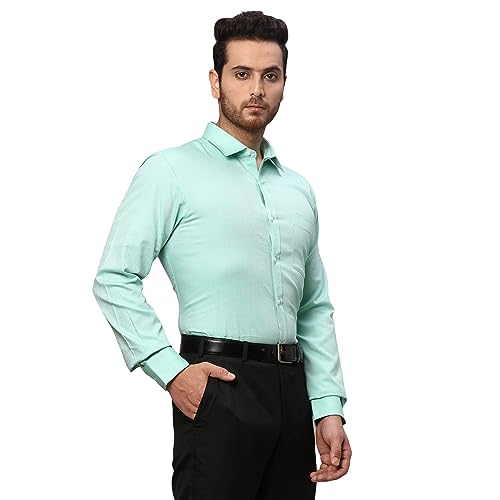 Image of Park Avenue Men's Pure Cotton Structure Pattern Slim Fit Semi Cutaway Collar Full Sleeve Formal Shirt