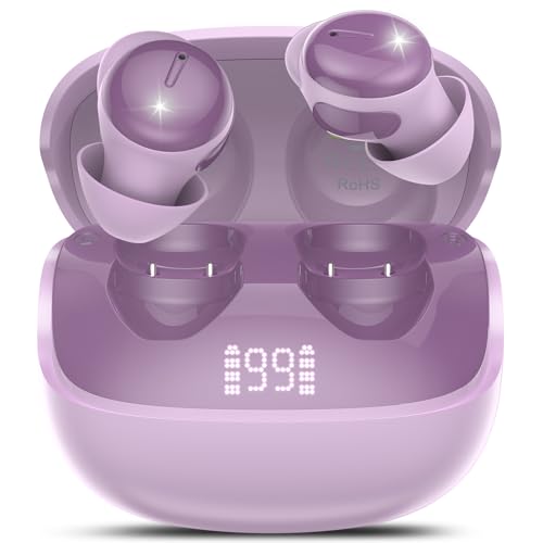 VOTAZIB Sleep Earbuds Bluetooth 5.4 in Ear Light-Weight Headphones with Sleep Mode and White Noise, Mini Sleep Ear Buds for Side Sleepers, Clear Calls, 48H Sleep Earphones for Relaxing/Focus, Purple