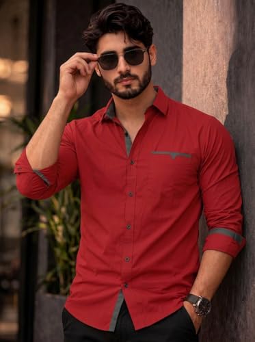 Image of Amazon Brand - INKAST Cotton Shirt for Men | Regular Fit Full Sleeve Casual Shirt | Stylish Formal Office Wear Shirts for Men | Soft Comfortable Breathable Cotton Fabric | Fashionable Office Wear
