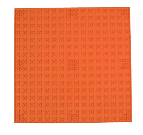 Strictly Briks Stapelbare Premium-Bauplatte - mit Allen großen Marken kompatibel - 10 x 10 (25,4 x 25,4 cm) - Orange – Bild 2