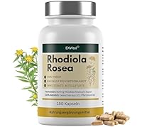 Rhodiola Rosea Kapseln, 180 Kapseln –600mg Rosenwurz pro Kapsel,10:1 Pflanzenextrakt, hochdosiert, vegan & ohne Zusätze