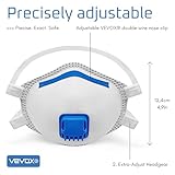 VEVOX® FFP3 Dust Mask - Set of 5 - Valved Face Masks - Respirator - Protection e.g. for Construction, Sanding, Spray Painting, Cleaning, Mould, Fine Dusts or Asbestos Particles - Image 9