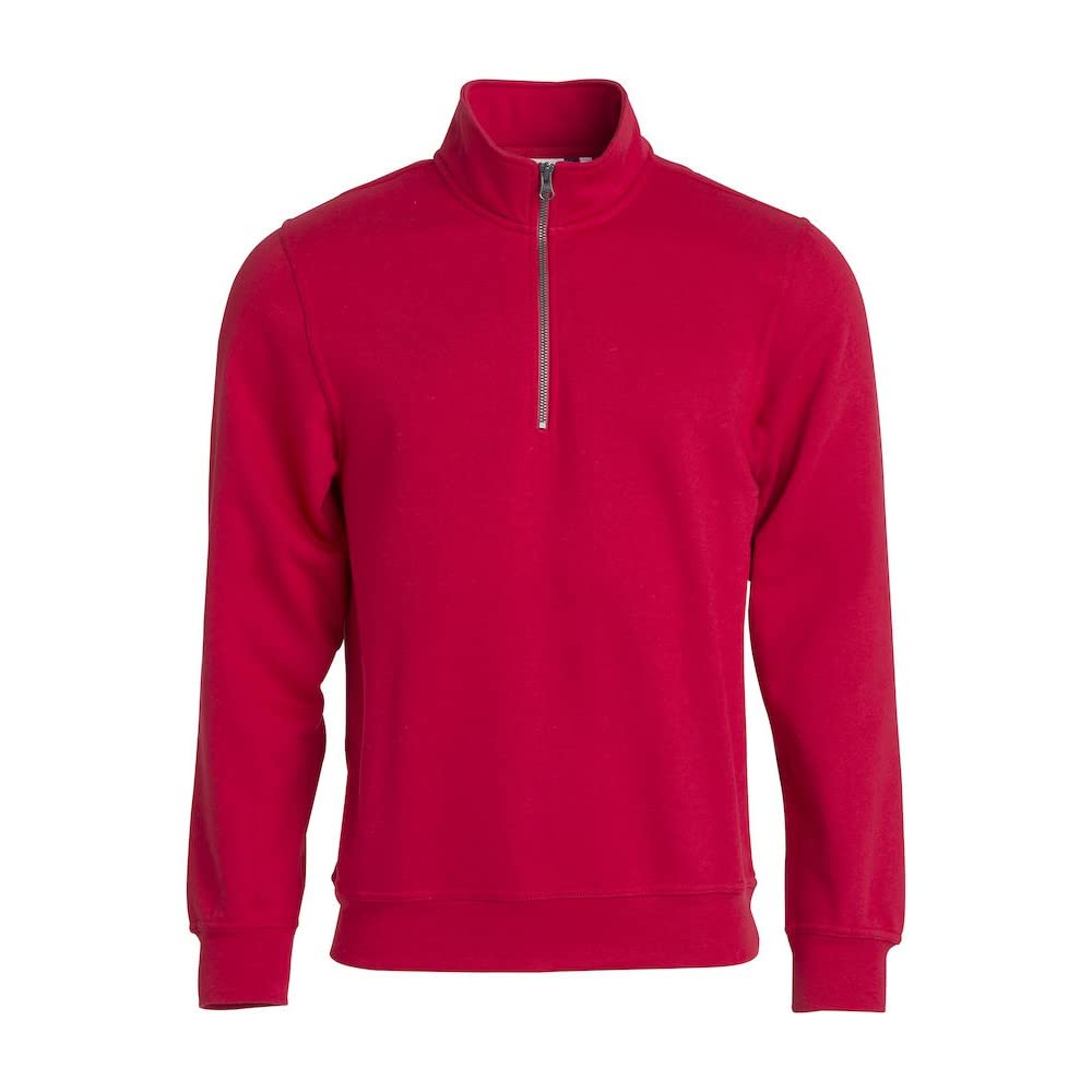 CliQue Basic Half Zip Sweatshirt Red S 280gsm Anti-Pilling Anti-Static Oeko-Tex