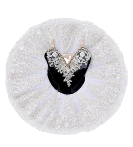 OTMYIGO Professional Ballet Tutu Girls Platter Pancake Tutu Ballerina Party Dress Ballet Dance Competition Costume,Q,140