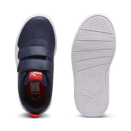 Puma Unisex Kids COURTFLEX V3 V INF Sneaker, Puma Navy-Puma White-Puma Red, 21 EU