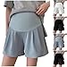 HGps8w Comfy Soft Modal Maternity Shorts for Women Over The Belly Summer Loose Pleated Pregnancy Shorts with Pockets