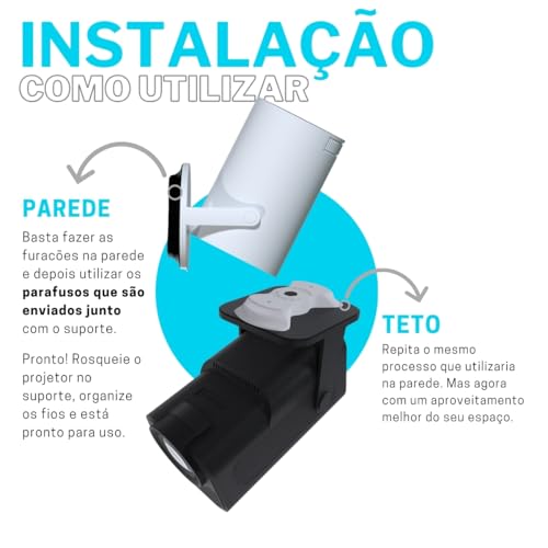 Suporte de Parede e Teto Compatível com Projetor Salange Magcubic HY300 V2 Versão 2 e HY320 Mini - A