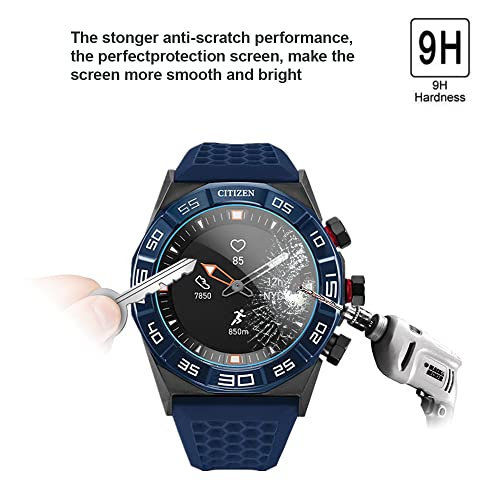 Mihence 3Pcs) Compatible For Citizen Cz Smart Hybrid Watch Screen Protector, 9H Anti-Scratch Premium Real Tempered Glass Protector Smartwatch 44Mm Stainless Steel thumb #2