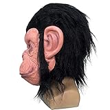 Latex Monkey Mask Full Head Animal Mask for Halloween Costume Party Carnival Prop - Adult