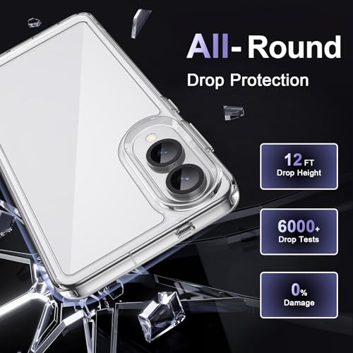 Image of Case for Samsung Galaxy S25 Edge 5G, Military Grade Drop Protection Phone Case, Yellowing Resistant, Anti-Scratch Hard PC Back, Shockproof Hard Ultra-Thin Protective Cover, Clear