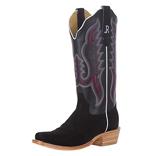 R Womens Black Roughout 13in Black Boot