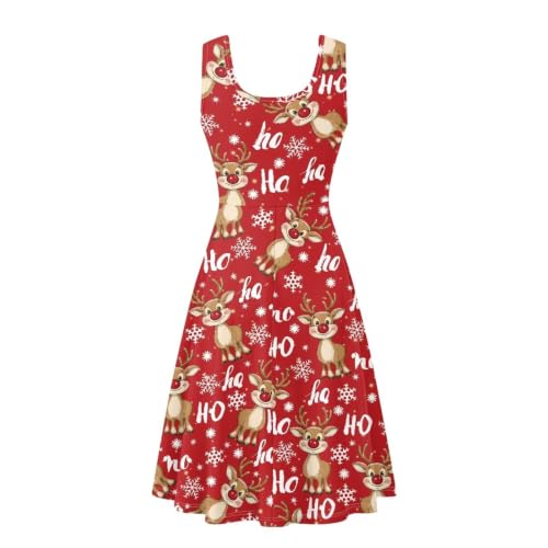 Image of Dreaweet Casual Sleeveless Dresses for Women Girls, Round Neck Tank Dresses with Pockets Summer Sundress Size XS-4XL