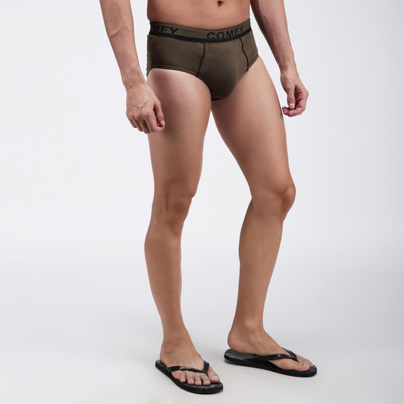 Image of Amul Comfy Men's Solid Cotton Briefs with Soft Waistband (Color Smoke Grey)