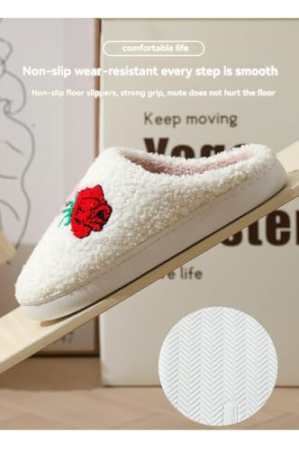 Heart Slippers for Women Men, Womens Love Heart Slippers with Socks, Valentines Slippers Gifts Indoor Outdoor House3