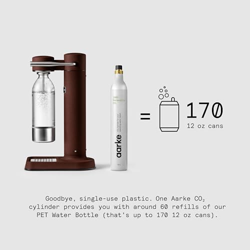 Image of Aarke Carbonator 3 - Premium Sparkling Water Maker, Burgundy | Stainless Steel, Cordless Soda Maker for Home, Carbonated Water Machine, BPA-free PET Bottle Included