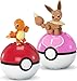 ​MEGA Pokémon Action Figure Building Toys Set, Poké Ball 2-Pack, Charmander and Eevee with 40 Pieces, for Kids