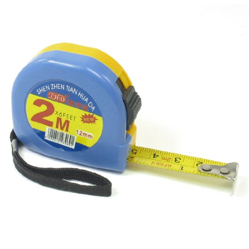Aexit Yellow Blue Tools & Home Improvement Plastic Housing Dual Scale Retractable Tape Tape Measures Measure 2M