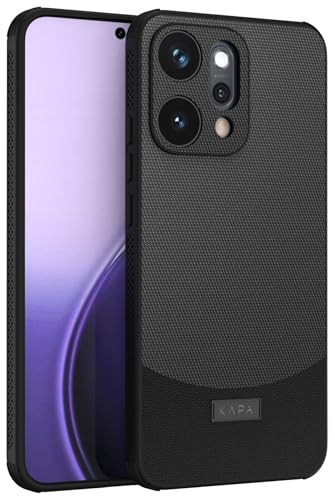 Image of Kapa MatrixWoven Grip Back Cover for Oppo Reno 14 Pro 5G | Woven Fabric & Leather Hybrid Camera Protection, Shockproof Slim Bumper Case (Matte Black)