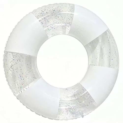 Flotador hinchable grande, flotador de flotador, juguete acuático para piscina y playa, juguete para fiestas para niños y adultos (blanco-t)