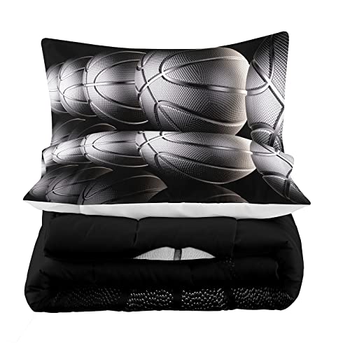 Image of Tailor Shop Boys Comforter Set Queen Size Basketball Bedding Sets for Boys Sports Comforter for Kids with 2 Pillowcases