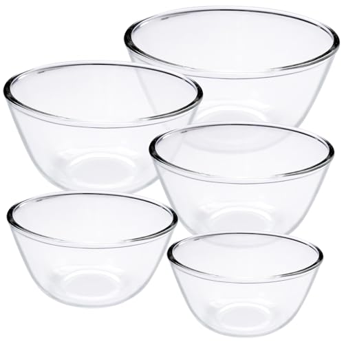 Set de 5 tazones de vidrio para mezclar y ensaladas miniatura 1