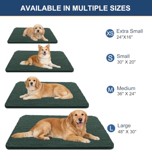 Image of OLANLY Dog Door Mat for Muddy Paws 24x16, Absorbent Chenille Mud Doormat