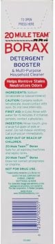 20 Mule Team All Natural Borax Detergent Booster & Multi-Purpose Household Cleaner, 65 Ounce(3 Pack)